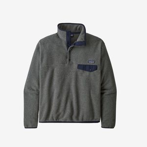 Patagonia Lightweight Synchilla Snap-T® Fleece Pullover - Nickel W/ Navy Blue